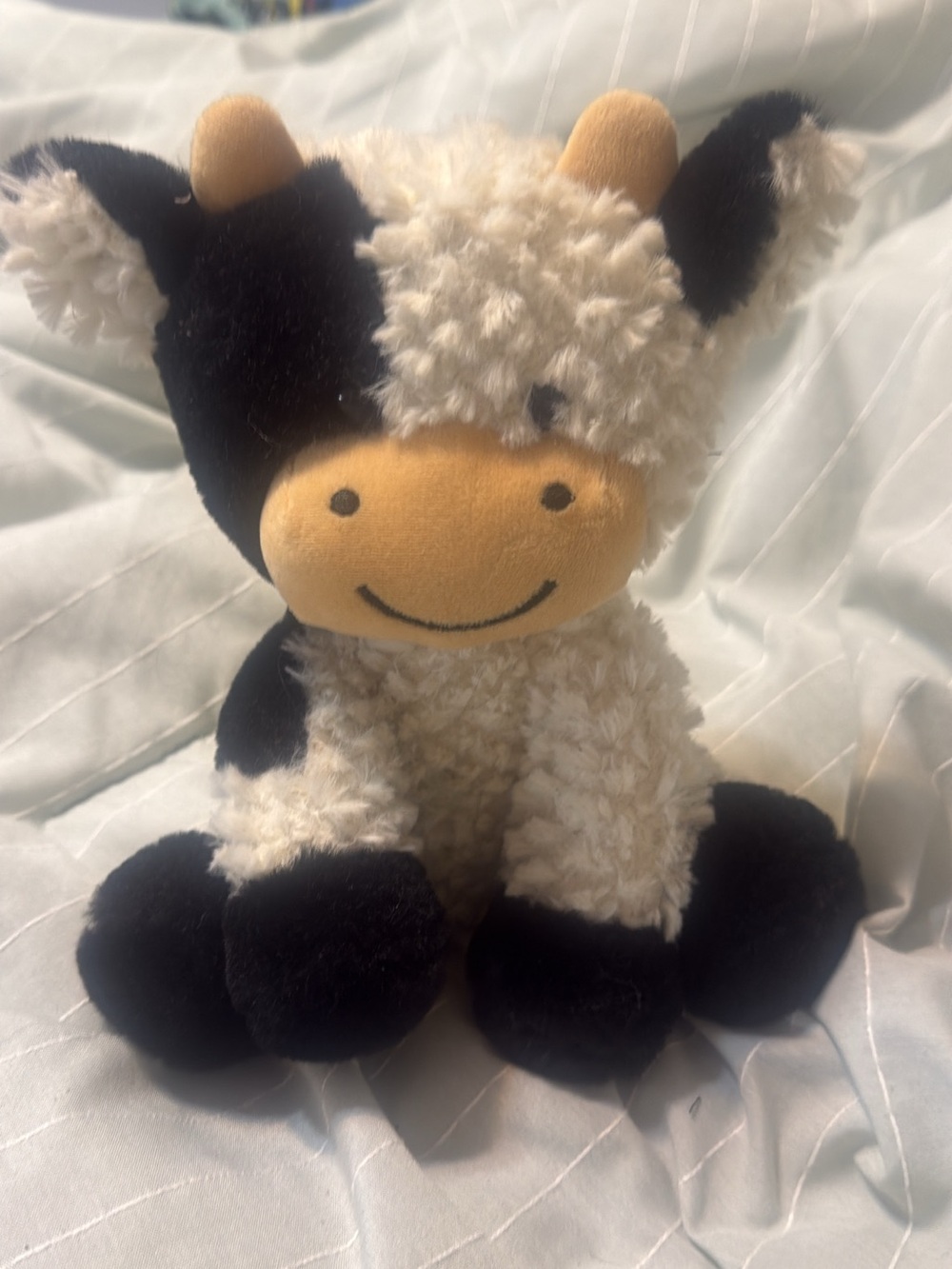 Plush Cow Accent Pillow Buddy in Black, Cream and Tan - Brand Unknown